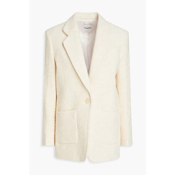 Sandro Carmelo Cotton-Tweed Blazer Sz 38 - Picture 1 of 8